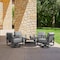 Armen Living Grand 5 Piece Black Aluminum Outdoor Seating Set with Dark Gray Cushions 840254332775 - alternate 5
